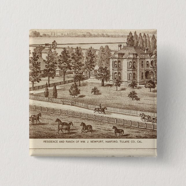 Ranches, Hanford, Cal 15 Cm Square Badge (Front)