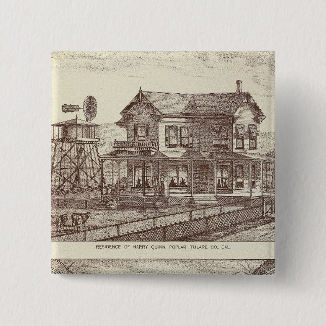 Ranches, Poplar, Cal 15 Cm Square Badge (Front)