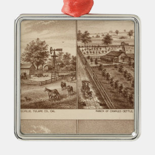 Ranches, stables, Tulare Co, Cal Metal Tree Decoration