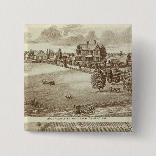 Ranches, Visalia, Tulare, Cal 15 Cm Square Badge