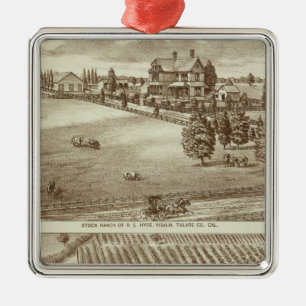 Ranches, Visalia, Tulare, Cal Metal Tree Decoration