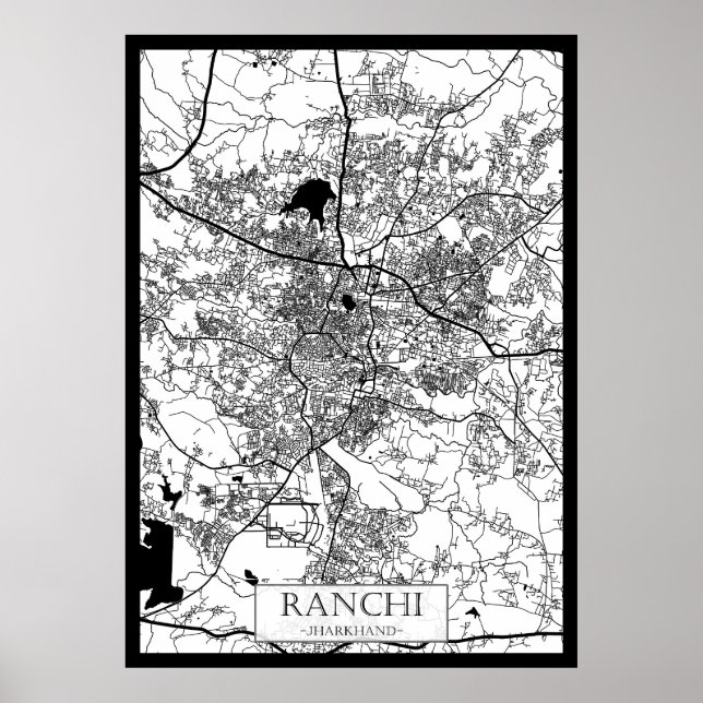 Ranchi Jharkhand City Map Poster (Front)