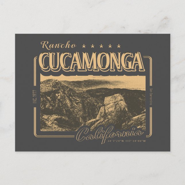 RANCHO CUCAMONGA CALIFORNIA - CUCAMONGA PEAK POSTCARD (Front)