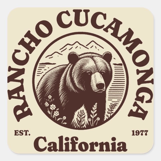 Rancho Cucamonga California Square Sticker (Front)