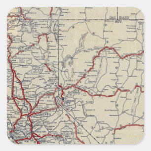 Rand McNally Junior Road Map California and Nevada Square Sticker