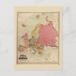 Rand McNally Map of Europe (1894) Postcard