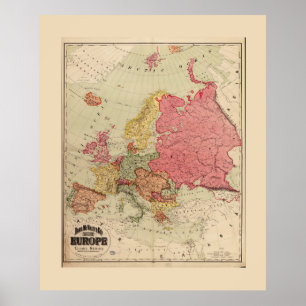 Rand McNally Map of Europe (1894) Poster
