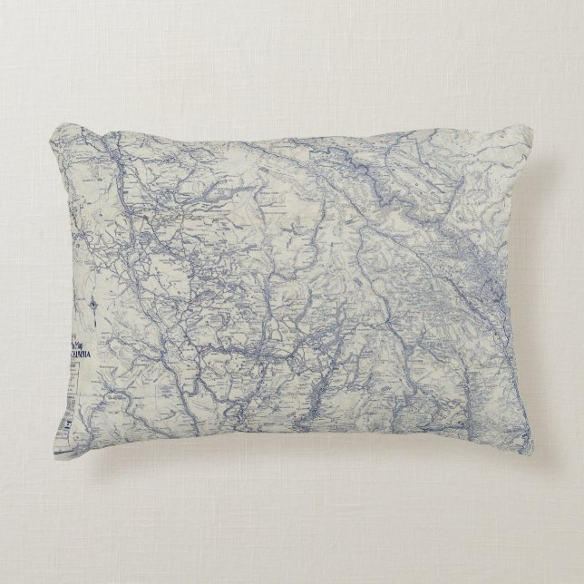 Rand McNally Official 1925 Auto Trails Map 2 Decorative Cushion (Front)