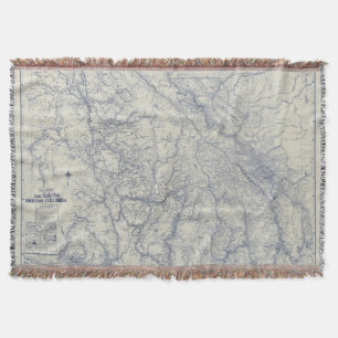 Rand McNally Official 1925 Auto Trails Map 2 Throw Blanket