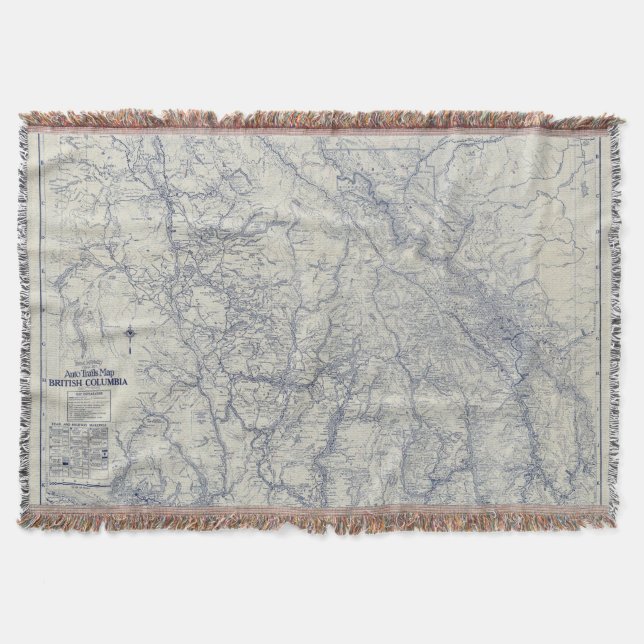 Rand McNally Official 1925 Auto Trails Map 2 Throw Blanket (Front)