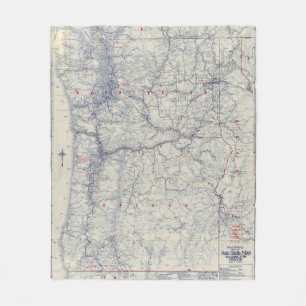 Rand McNally Official 1925 Auto Trails Map Fleece Blanket