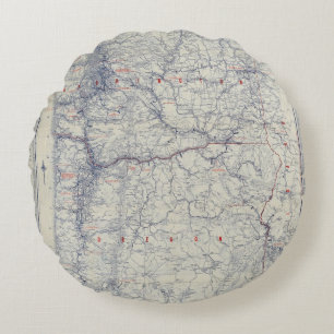 Rand McNally Official 1925 Auto Trails Map Round Cushion