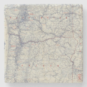 Rand McNally Official 1925 Auto Trails Map Stone Coaster