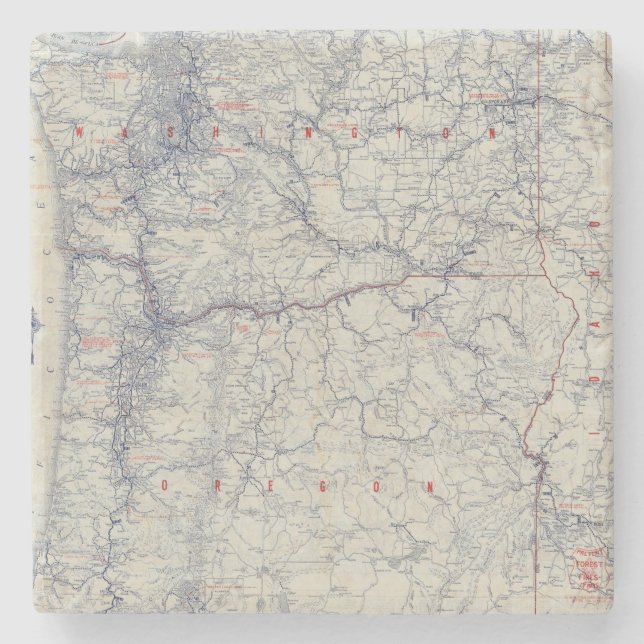 Rand McNally Official 1925 Auto Trails Map Stone Coaster (Front)