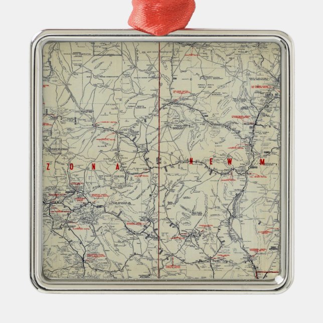 Rand McNally Official 1925 Auto Trails Metal Tree Decoration (Front)
