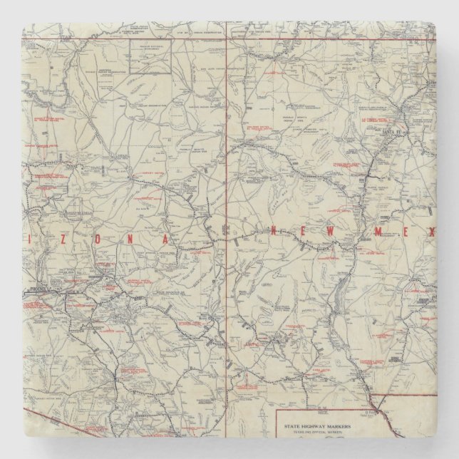 Rand McNally Official 1925 Auto Trails Stone Coaster (Front)