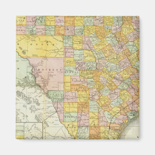Rand McNally Railroad And County Map Of Texas Magnet