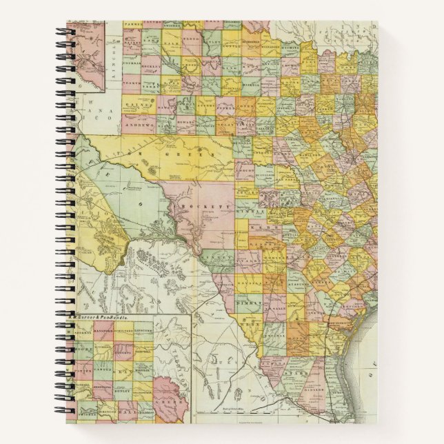 Rand McNally Railroad And County Map Of Texas Notebook (Front)