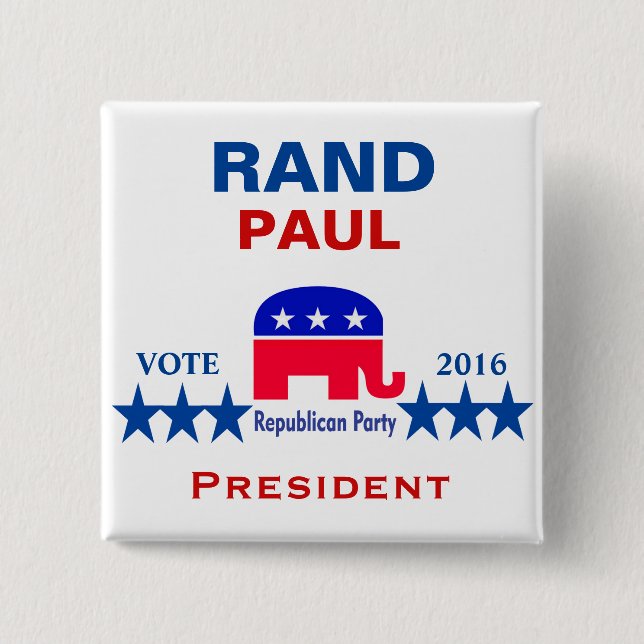 Rand Paul for President 2016 15 Cm Square Badge (Front)