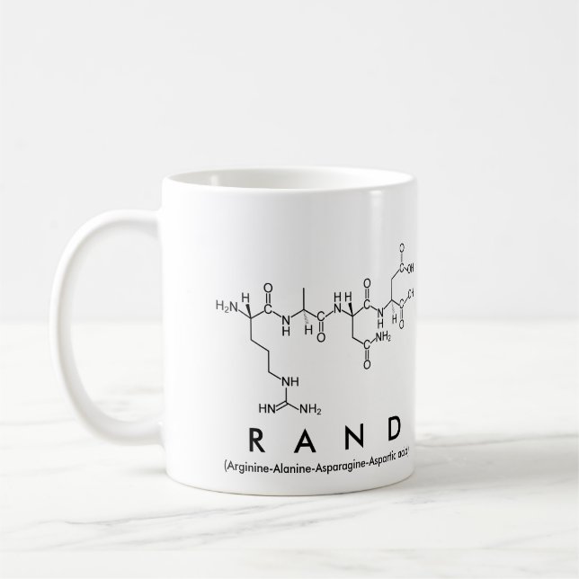 Rand peptide name mug (Left)