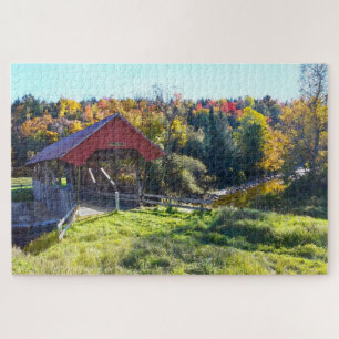 Randall Covered Bridge in Autumn, Vermont Jigsaw Puzzle