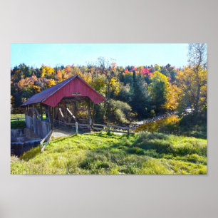 Randall Covered Bridge in Autumn, Vermont Poster