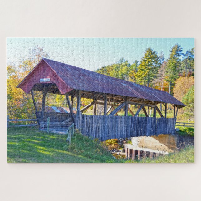 Randall Covered Bridge, Lyndonville, Vermont Jigsaw Puzzle (Horizontal)