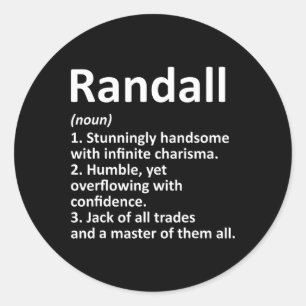Randall Definition Personalised Name Funny Birthda Classic Round Sticker