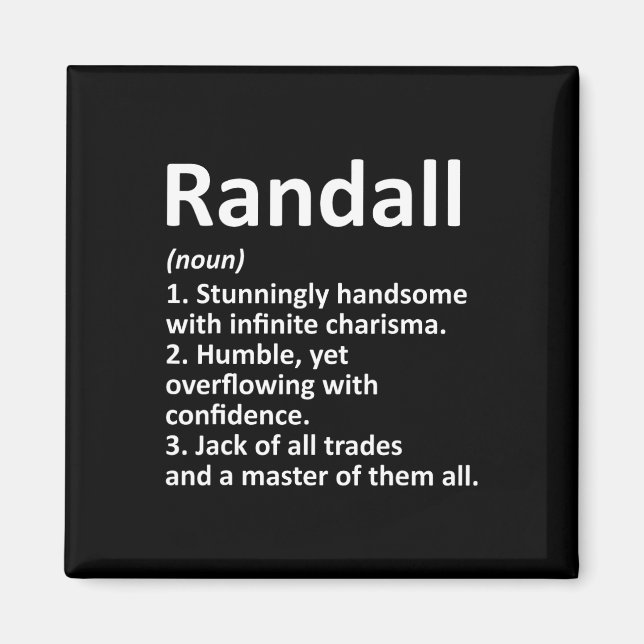 Randall Definition Personalised Name Funny Birthda Magnet (Front)