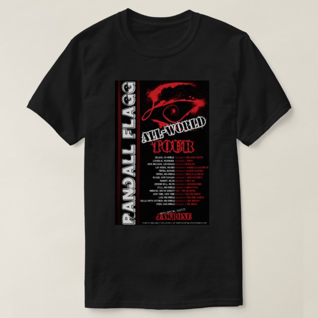 Randall Flagg World Tour- 80s MetalRock Style Clas T-Shirt (Design Front)