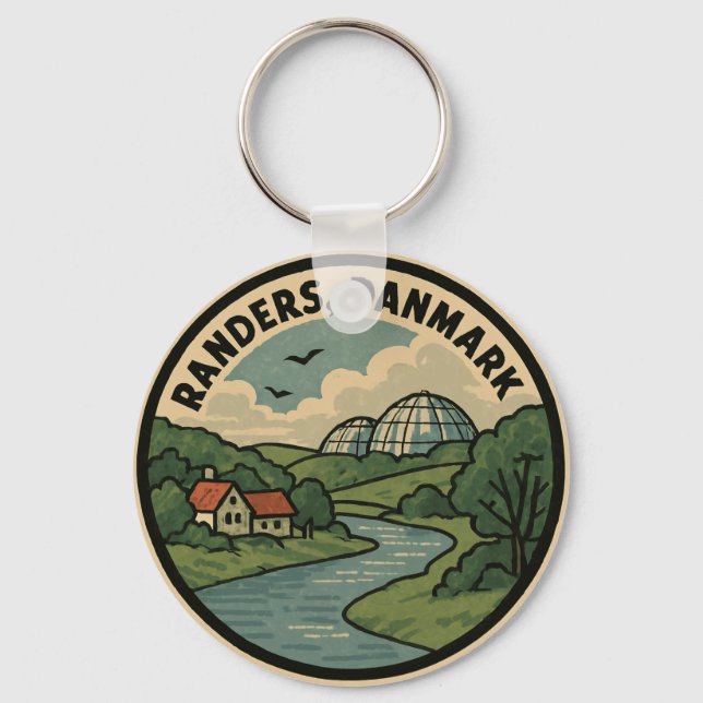 Randers Denmark Domes Key Ring (Front)
