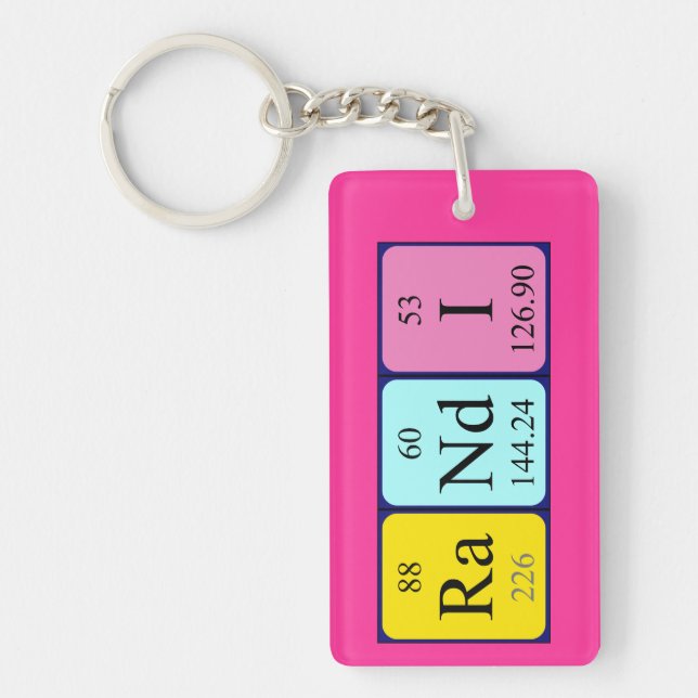 Randi periodic table name keyring (Front)