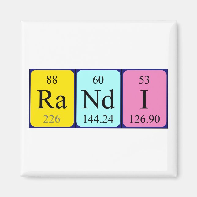 Randi periodic table name magnet (Front)