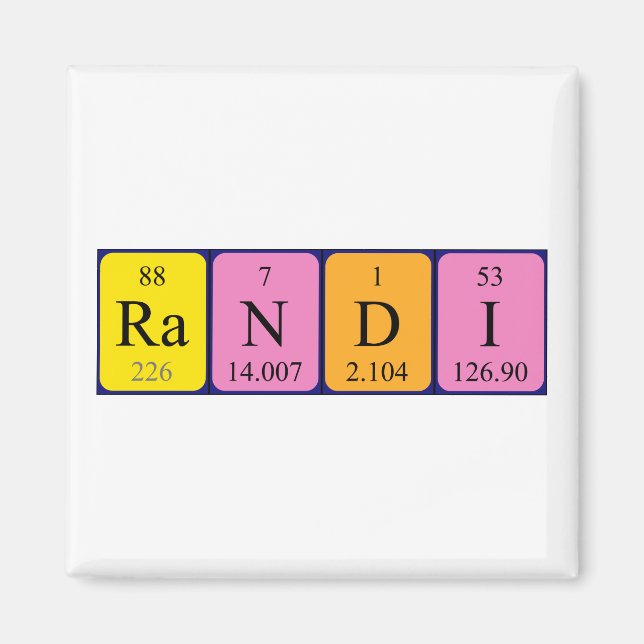 Randi periodic table name magnet (Front)