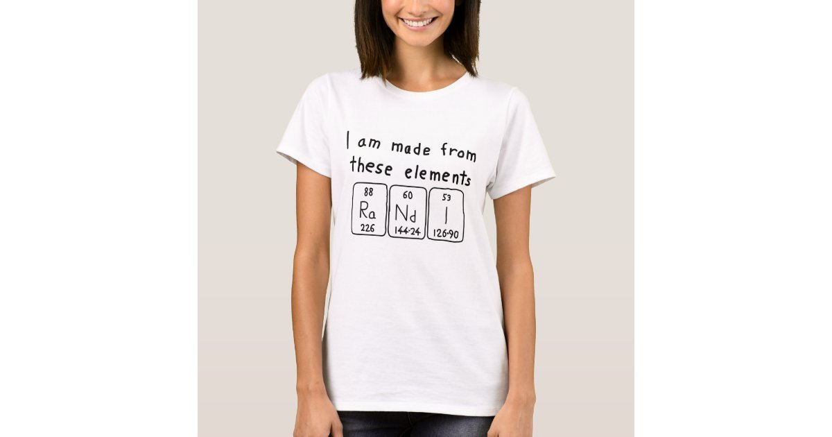 Randi periodic table name shirt Zazzle