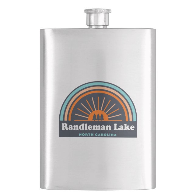 Randleman Lake North Carolina Rainbow Hip Flask (Front)