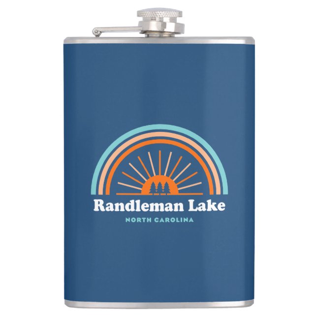 Randleman Lake North Carolina Rainbow Hip Flask (Front)
