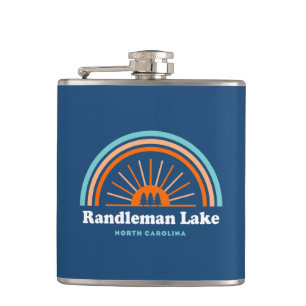 Randleman Lake North Carolina Rainbow Hip Flask