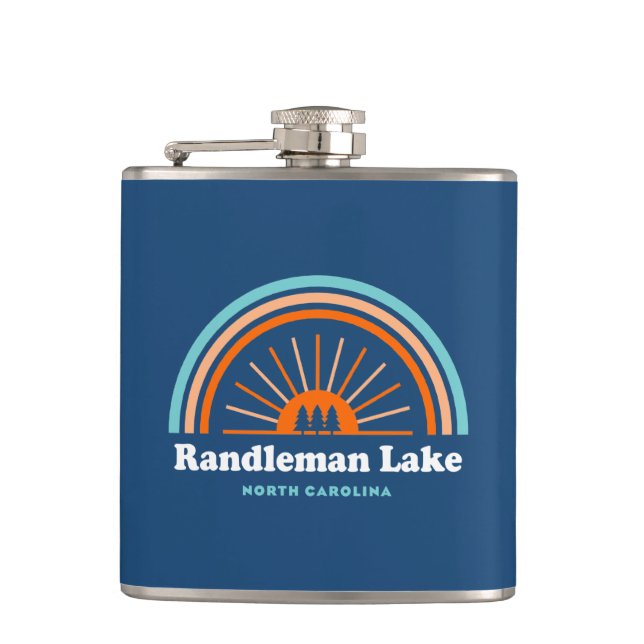 Randleman Lake North Carolina Rainbow Hip Flask (Front)