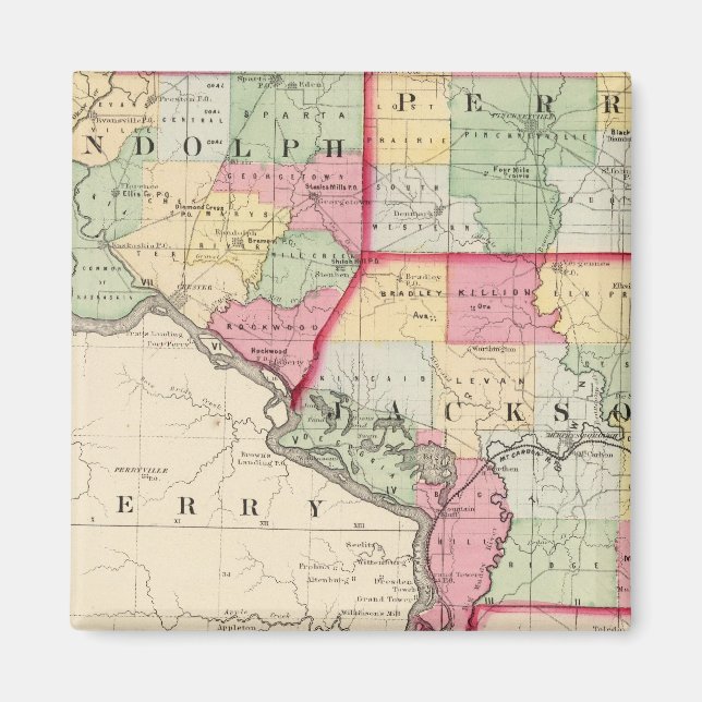 Randolph, Perry, Jackson counties Magnet (Front)