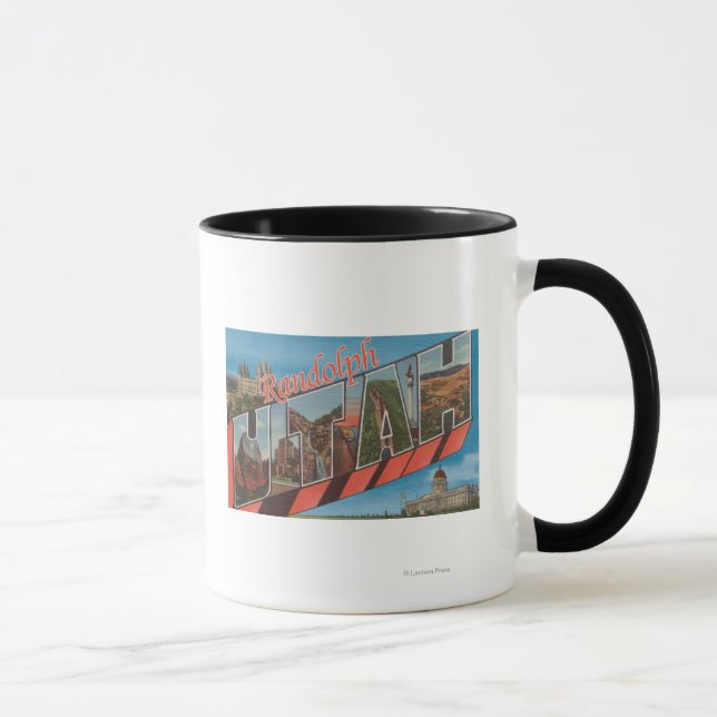 Randolph, Utah - Large Letter Scenes Mug (Right)
