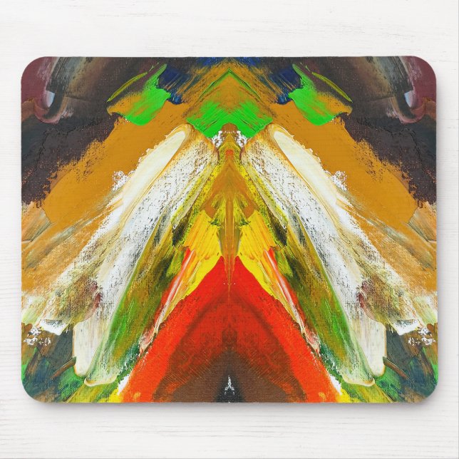 Random Abstract Brushstroke Composition by Lukian Mouse Pad (Front)