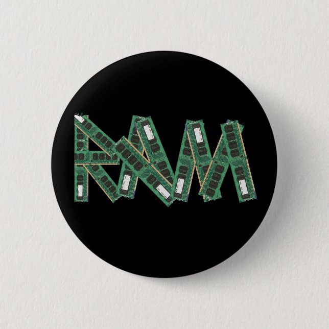 Random Access Memory 6 Cm Round Badge (Front)