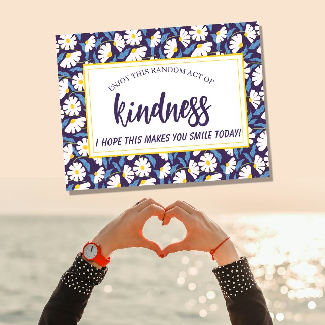  Random Act of Kindness Blue & White Floral Postcard (Creator Uploaded)