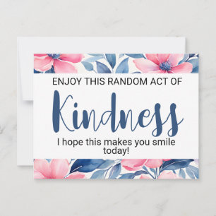 Random Act of Kindness" Motivational floral Postcard