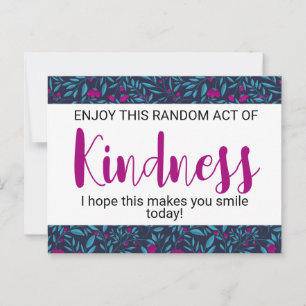 Random Act of Kindness" Motivational floral Postcard