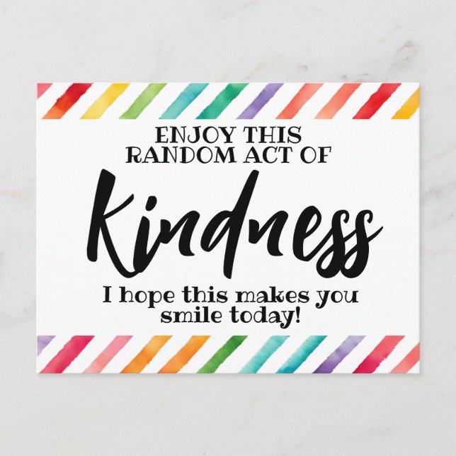Random Act of Kindness" Motivational Postcard (Front)
