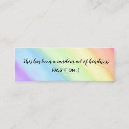 Random Act of Kindness Rainbow Gradient Ombré  Mini Business Card