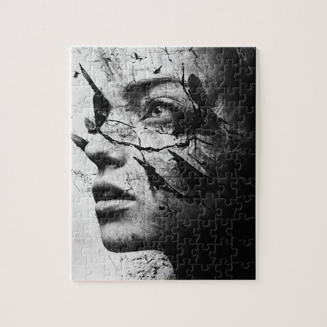 Random Art My Cat Made Birds on my Mind Jigsaw Puzzle (Vertical)