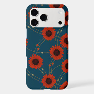 Random Art Nouveau Sunflowers Retro Floral Red